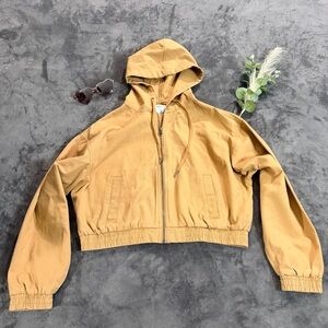 Celebrity Pink Camel Hooded Utility Jacket